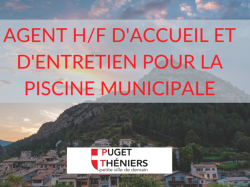 La commune de Puget-Théniers recherche un agent H/F d'accueil et d'entretien pour sa piscine municipale