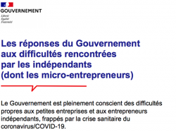 Les réponses du Gouvernement aux difficultés rencontrées par les indépendants (dont les micro-entrepreneurs