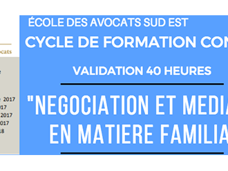 Formation continue EDA Sud Est : Négociation et Médiation en matière familiale