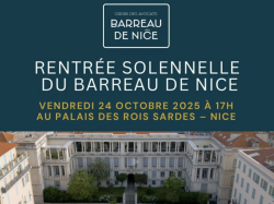François Sureau invité d'honneur à la Rentrée Solennelle du Barreau de Nice François Sureau invité d'honneur à la Rentrée Solennelle du Barreau de Nice
