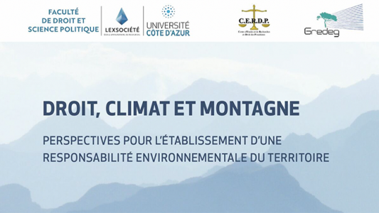 Journée "DROIT, CLIMAT ET MONTAGNE" à l'IMREDD le 17 octobre