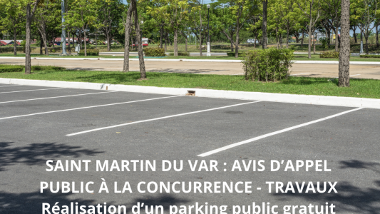 Saint Martin du Var : avis de marché pour la réalisation d'un parking public gratuit