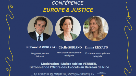 Conférence Europe & Justice à Nice le 24 mars