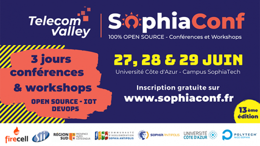 SophiaConf 2022 : 3 jours 100% open source avec Google, OVHcloud, GitHub, Red Hat et Marigold en têtes d'affiche