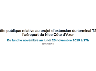 Participez à l'enquête publique concernant le projet d'extension du Terminal 2 de l'aéroport Nice Côte d'Azur