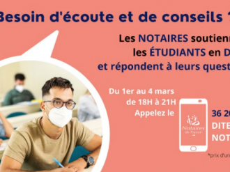 Appel aux dons et numéro d'écoute : Les Notaires de France se mobilisent pour soutenir les étudiants