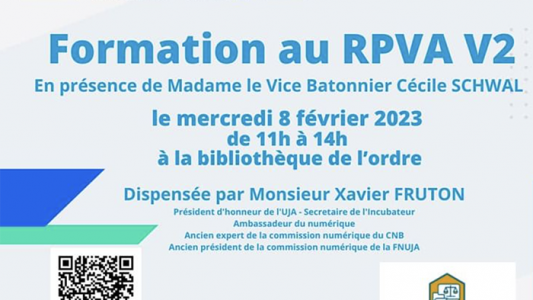 UJA de Nice : Formation "nouvelle plateforme e-barreau RPVA version 2" pour les jeunes avocats