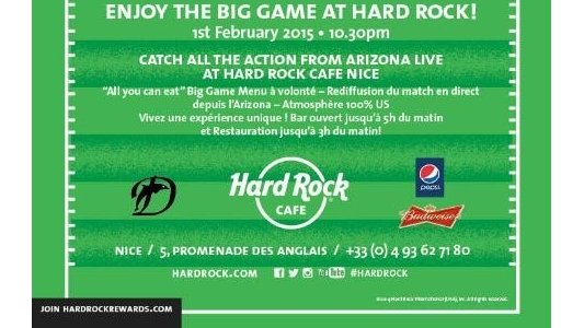 Finale du championnat du monde de footbal le 1er février au Hard Rock Café de Nice !