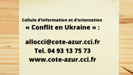 Guerre en Ukraine : la CCI Nice Côte d'Azur réactive son Numéro Unique