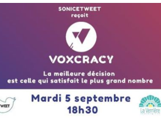 #SoNiceTweet invite Voxcracy pour vous présenter son algorithme unique au monde le 5 septembre 