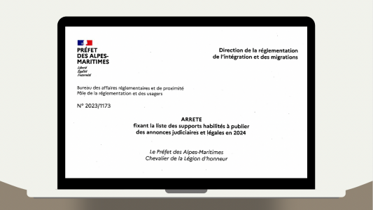 Journaux et services de presse en ligne habilités à publier des annonces légales pour le département 06 (Alpes-Maritimes) pour l'année 2024 