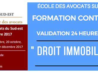 Formation continue EDA Sud Est : Droit immobilier