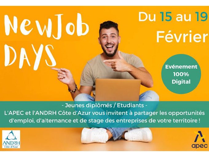 Economie Newjobdays L Evenement Emploi Qui Connecte En Direct Entreprises Et Jeunes Petites Affiches Des Alpes Maritimes Annonces Legales Appels D Offres Ventes Aux Encheres