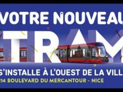 Nice : la rame grandeur réelle de la nouvelle ligne de tramway s'installe à l'ouest de la Ville