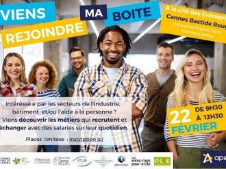  Viens rejoindre ma boîte ! ce matin de 9h30 à 12h30 Cité des Entreprises Cannes Bastide Rouge