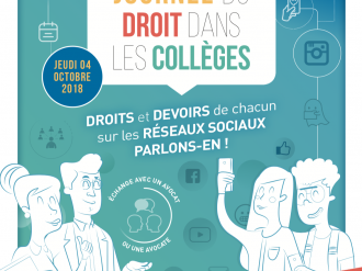 Le 4 octobre sera la 1ère journée du droit dans les collèges sur le thème des règles de droit sur les réseaux sociaux