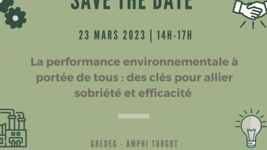 Conférence 2023 – Master Développement Industriel : "La performance environnementale à portée de tous"