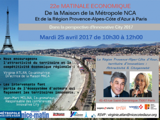 Matinale éco de la Maison de la Métropole Nice Côte d'Azur à Paris : Conférence "Territoires d'Innovation"
