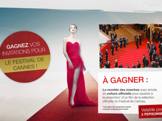 Vous avez encore jusqu'au 6 mai pour participer au Grand jeu concours Festival de Cannes 2015 et gagner des invitations VIP !