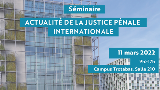 Séminaire LADIE : « Actualité de la justice pénale internationale »