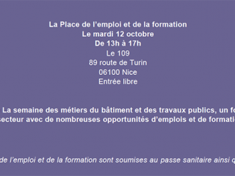 C'est aujourd'hui la place de l'emploi et de la formation à Nice, rendez-vous dès 13h !