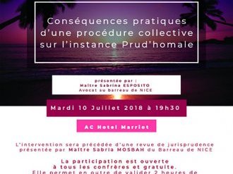 Prochaine réunion de l'Association des Avocats praticiens en Droit Social des A-M le 12 juillet