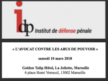 Formation IDP le 10 mars : "L'avocat contre les abus de pouvoir"