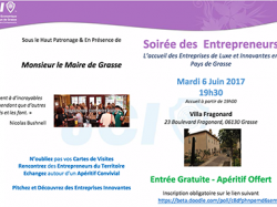 Seconde Soirée des Entrepreneurs du Pays de Grasse Mardi 6 Juin 2017