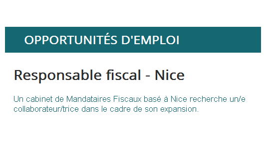 Offre d'emploi : Responsable fiscal de langue maternelle russe