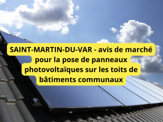 SAINT-MARTIN-DU-VAR : avis de marché pour la pose de panneaux photovoltaïques sur les toits de bâtiments communaux