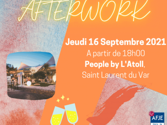 L'AFJE 06 organise un afterwork le Jeudi 16 Septembre 