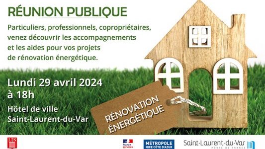  Saint-Laurent-du-Var : Participez à une réunion publique sur la rénovation énergétique