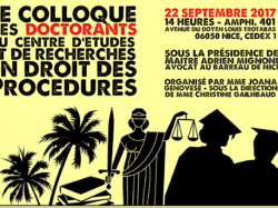 Le colloque des doctorants CERDP abordera LA PROCÉDURE le 22 septembre à la Fac de droit de Nice