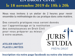 Étudiants en Droit : Juris Studia vous propose 4 ateliers gratuits pour préparer vos examens 