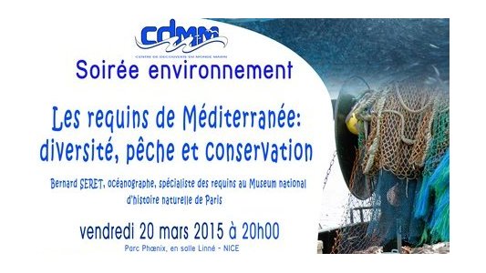 Parc Phoenix : Conférence requins de Méditerranée - vendredi 20 mars - CDMM