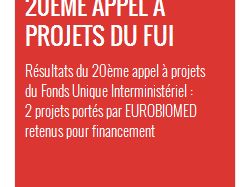Résultats du 20ème appel à projets du Fonds Unique Interministériel : 2 projets portés par EUROBIOMED retenus pour financement 
