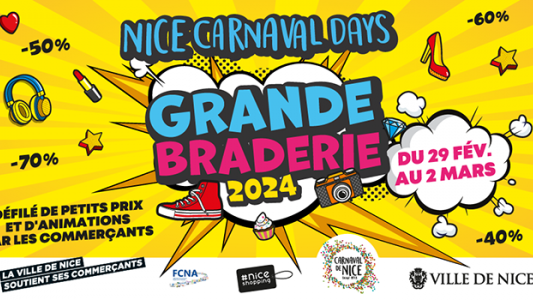 Carnaval Days : 6e édition de la grande braderie à Nice du 29 février au 2 mars