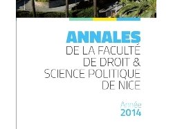 Première parution des " Annales de la faculté de droit et science politique de Nice" 