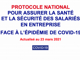 Covid-19 : nouveau protocole national en entreprise mis à jour le 23 mars