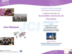 AG de Passation 2019 de la JCE de Grasse et Pays de Grasse le 21 février à 19h