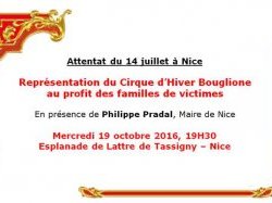 Nice : Représentation du Cirque d'Hiver Bouglione au profit des familles de victimes