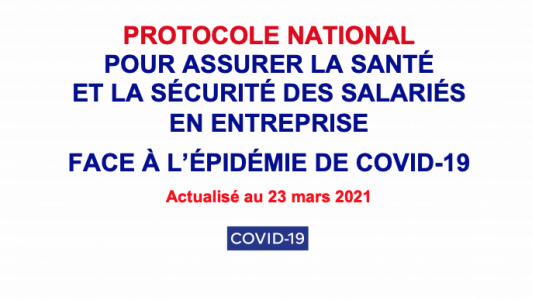 Covid-19 : nouveau protocole national en entreprise mis à jour le 23 mars