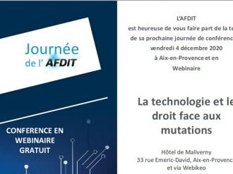 6ème édition des journées du numérique AFDIT : La technologie et le droit face aux mutations