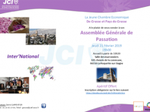 AG de Passation 2019 de la JCE de Grasse et Pays de Grasse le 21 février à 19h