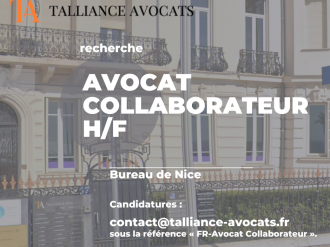 Le cabinet Talliance Avocats recherche un avocat collaborateur H/F