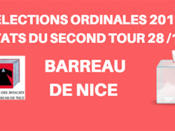 BARREAU DE NICE - Résultats du second tour des élections