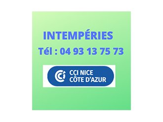 Intempéries : la CCI Nice Côte d'Azur met en place un Numéro dédié pour accompagner les entreprises azuréennes : 04 93 13 75 73 