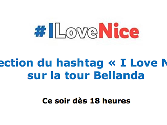 Nice : Projection #Ilovenice sur la tour Bellanda